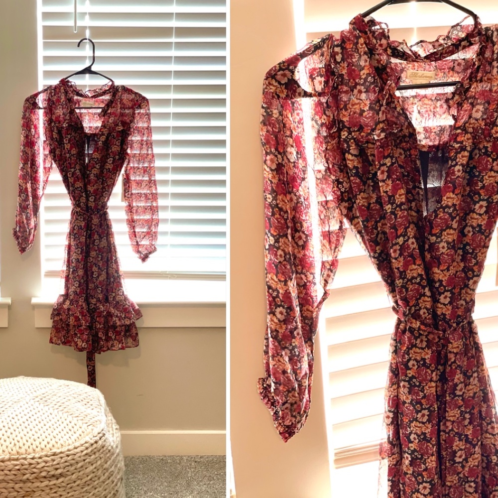 Shoshanna- Carlisle Mini Dress in Umber Floral Ruffle Hem